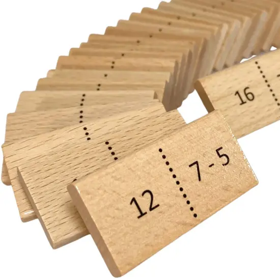 Mathomino Plus & Minus up to 20 Addition & Subtraction Wooden Math Domino Game {5}