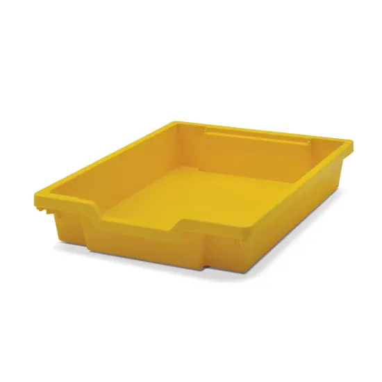 Shallow F1 Tray, Sunshine Yellow, 12.3" x 16.8" x 3", Heavy Duty School, Industrial & Utility Bins, Pack of 8 {4}