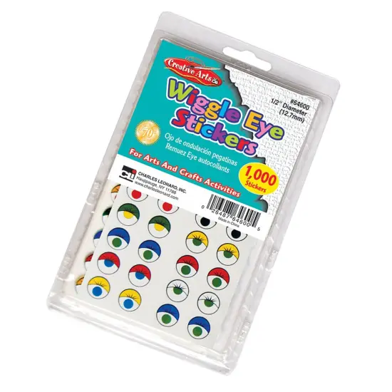 Creative Arts&trade; Wiggle Eyes Stickers, Assorted Colors, 1000 Per Pack, 2 Packs {2}