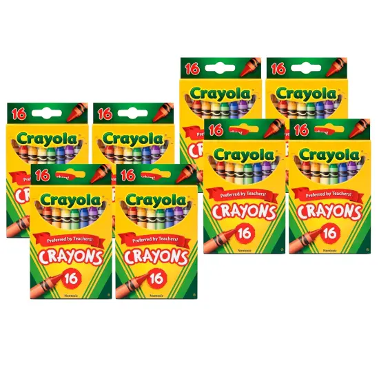 Crayons, Regular Size, 16 Per Box, 8 Boxes {1}