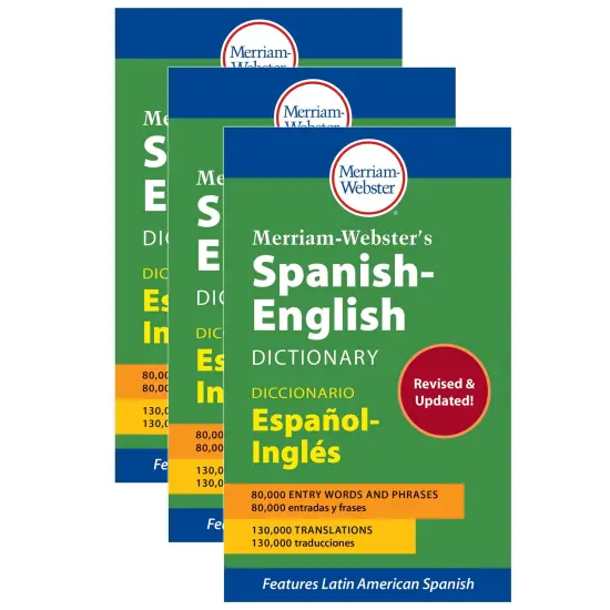 Merriam-Webster's Spanish-English Dictionary, Mass Market Paperback, Pack of 3 {1}
