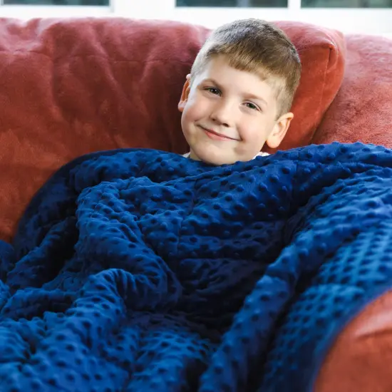 Soft Fleece Weighted 7lb Small Sensory Blanket for Kids, 56" x 36" {6}