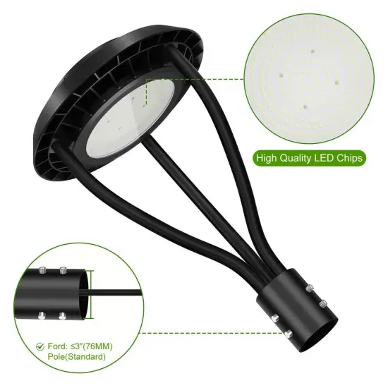 150W LED Post Top Pole Light Outdoor Garden Yard Street Area Lighting Fixture {3}