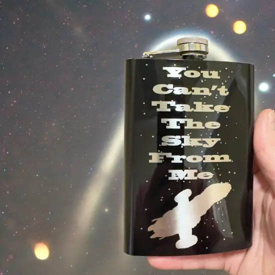 8oz BLACK You Can't Take the Sky From Me Flask {2}