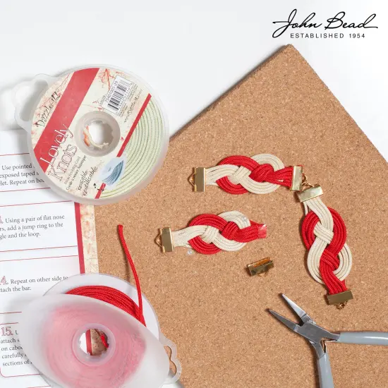 John Bead Lovely Knots 1mm Asian Knotting Cord with Bobbin, 50yds White {2}