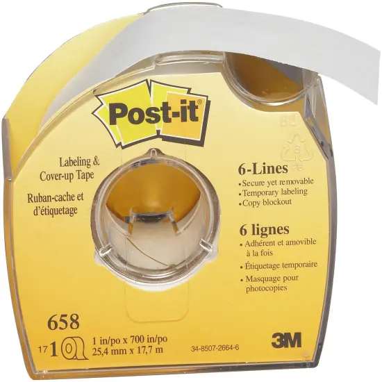 Post-It Labeling & Cover-Up Tape-White, 1"X700" {2}