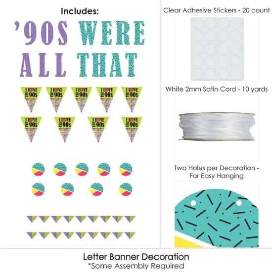 Big Dot of Happiness 90's Throwback - 1990's Party Letter Banner Decoration - 36 Banner Cutouts and '90's were All That Banner Letters {6}