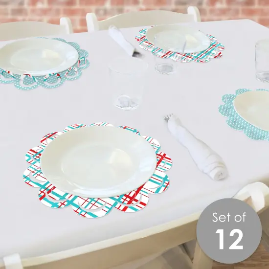 Big Dot of Happiness 50&rsquo;s Sock Hop - 1950s Rock N Roll Party Round Table Decorations - Paper Chargers - Place Setting For 12 {3}