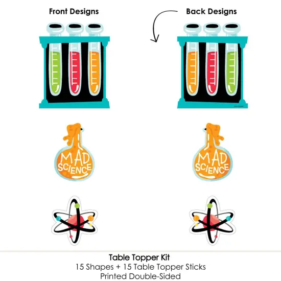 Big Dot of Happiness Scientist Lab - Baby Shower or Birthday Party Centerpiece Sticks - Table Toppers - Set of 15 {6}