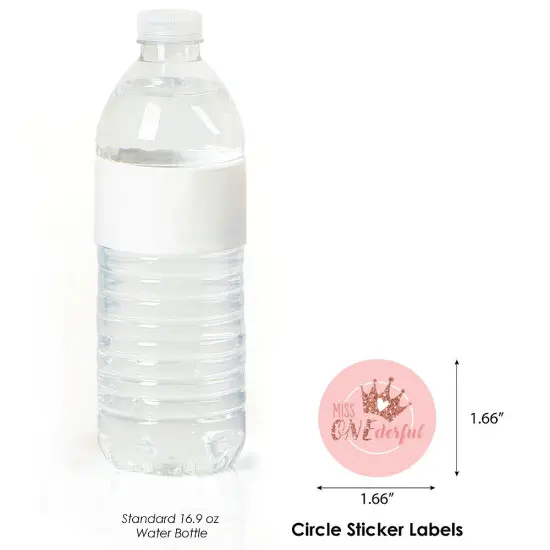 Big Dot of Happiness 1st Birthday Little Miss Onederful - Girl First Birthday Party Circle Sticker Labels - 24 Count {4}