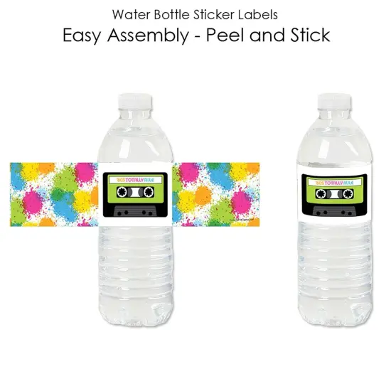 Big Dot of Happiness 80's Retro - Totally 1980s Party Water Bottle Sticker Labels - Set of 20 {3}