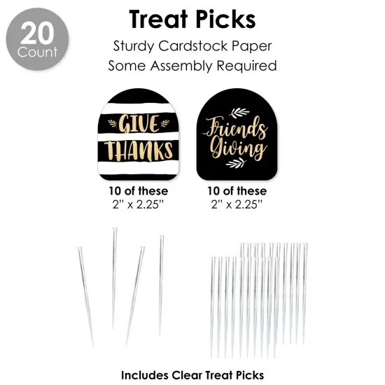 Big Dot of Happiness Elegant Thankful for Friends - Friendsgiving Thanksgiving Party Favors and Cupcake Kit - Fabulous Favor Party Pack - 100 Pieces {7}