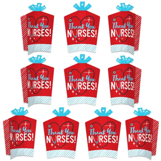 Big Dot of Happiness Thank You Nurses - Table Decorations - Nurse Appreciation Week Fold and Flare Centerpieces - 10 Count {1}