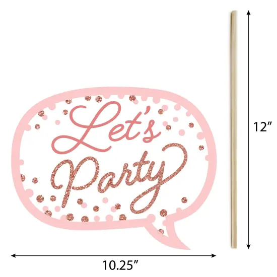 Big Dot of Happiness Pink Rose Gold Birthday - Happy Birthday Party Photo Booth Props Kit - 20 Count {7}