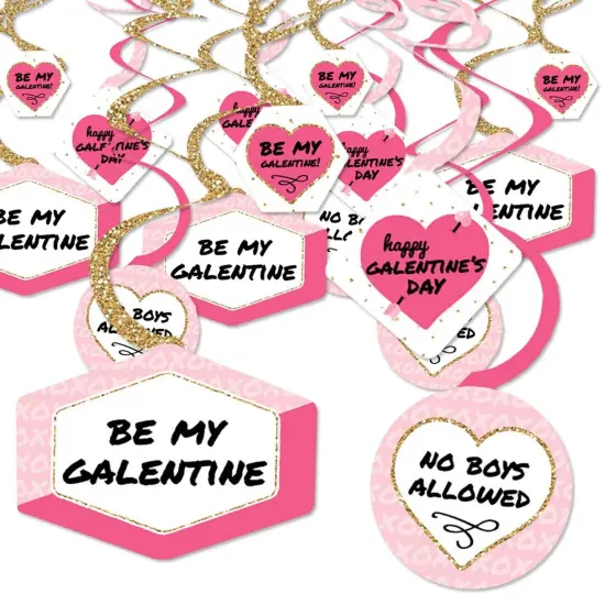 Big Dot of Happiness Be My Galentine - Galentine's and Valentine's Day Party Hanging Decor - Party Decoration Swirls - Set of 40 {1}