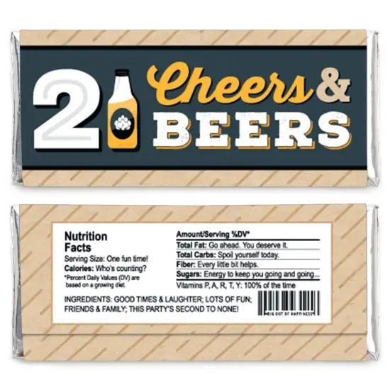 Big Dot of Happiness Cheers and Beers to 21 Years - Candy Bar Wrapper 21st Birthday Party Favors - Set of 24 {3}