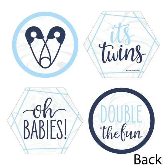 Big Dot of Happiness It's Twin Boys - Decorations DIY Blue Twins Baby Shower Essentials - Set of 20 {4}