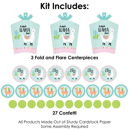 Big Dot of Happiness Whole Llama Fun - Llama Fiesta Baby Shower or Birthday Party Decor and Confetti - Terrific Table Centerpiece Kit - Set of 30 {4}