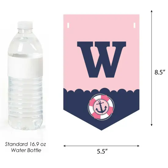 Big Dot of Happiness Ahoy - Nautical Girl - Baby Shower Bunting Banner - Anchor Party Decorations - Welcome Baby {4}