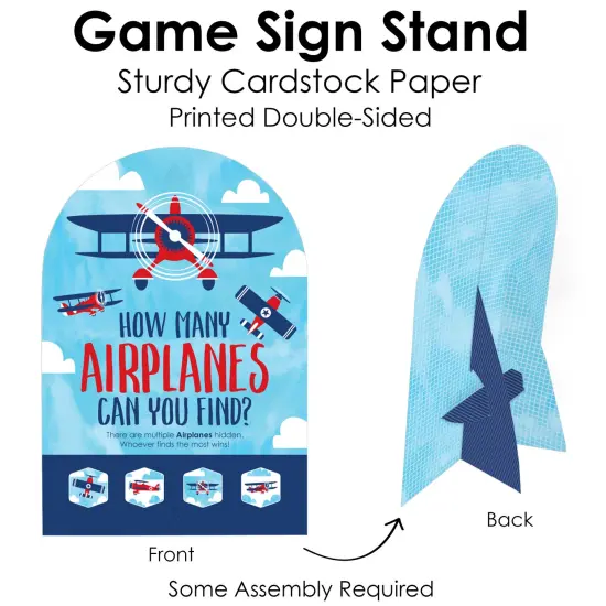 Big Dot of Happiness Taking Flight Airplane Vintage Plane Baby Shower or Birthday Party Scavenger Hunt 1 Stand and 48 Game Pieces - Hide and Find Game {7}
