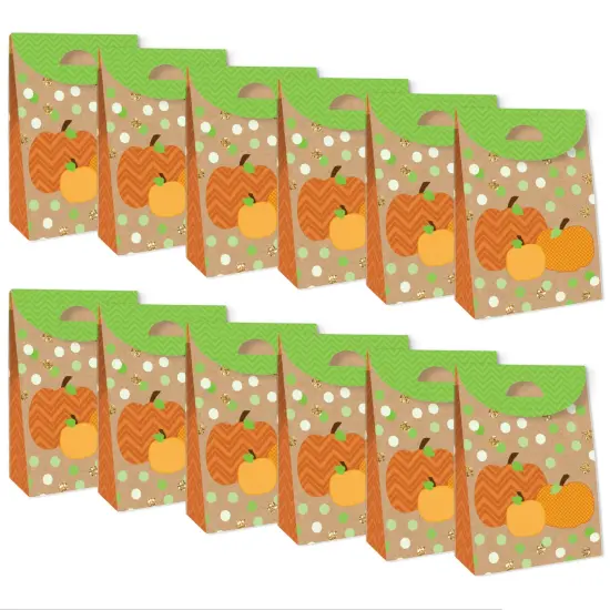 Big Dot of Happiness Pumpkin Patch - Fall, Halloween or Thanksgiving Gift Favor Bags - Party Goodie Boxes - Set of 12 {6}