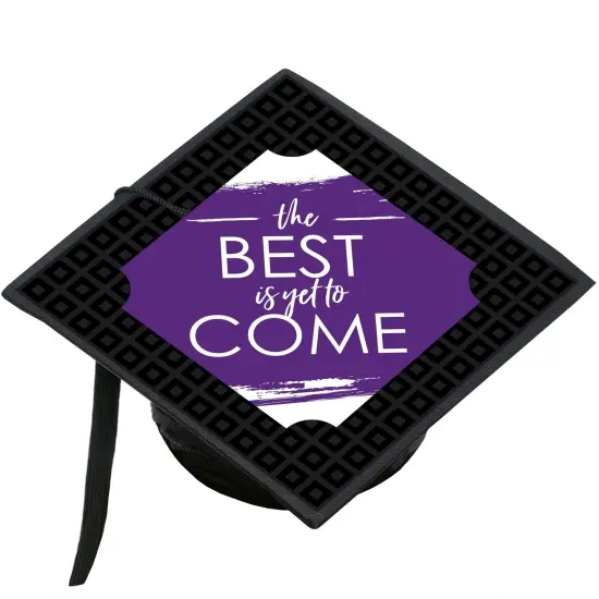 Big Dot of Happiness Purple Grad - Best is Yet to Come - Purple Graduation Cap Decorations Kit - Grad Cap Cover {1}