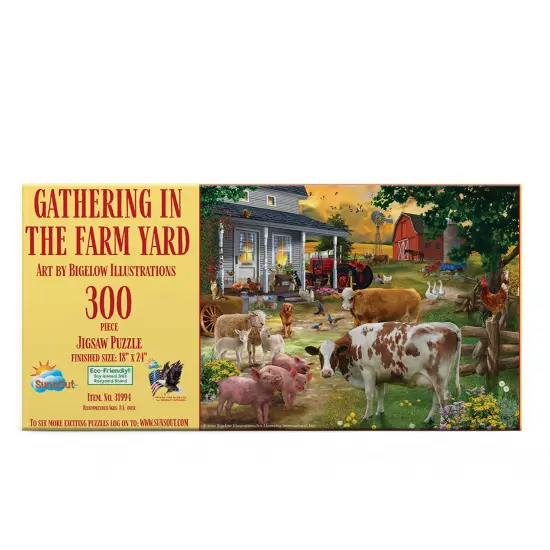 Sunsout Gathering in the Farm Yard 300 pc Jigsaw Puzzle 31994 {4}