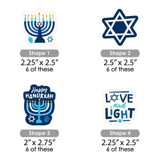 Big Dot of Happiness Hanukkah Menorah - DIY Shaped Chanukah Holiday Party Cut-Outs - 24 Count {3}