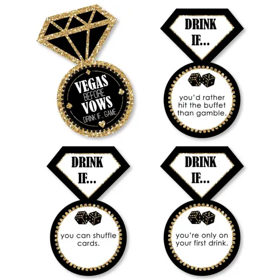 Big Dot of Happiness Drink If Game - Vegas Before Vows - Las Vegas Bridal Shower or Bachelorette Party Game - 24 Count {1}