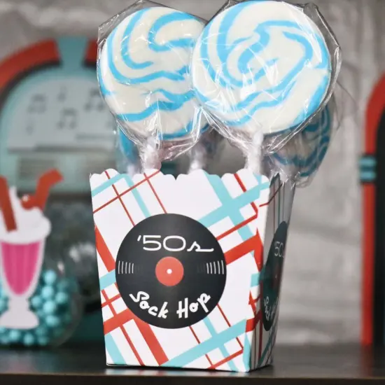 Big Dot of Happiness 50's Sock Hop - Party Mini Favor Boxes - 1950s Rock N Roll Party Treat Candy Boxes - Set of 12 {7}