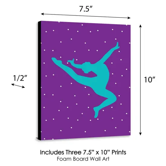 Big Dot of Happiness Tumble, Flip and Twirl - Gymnastics - Sports Themed Wall Art, Kids Room & Game Room Decor - 7.5 x 10 inches - Set of 3 Prints {6}