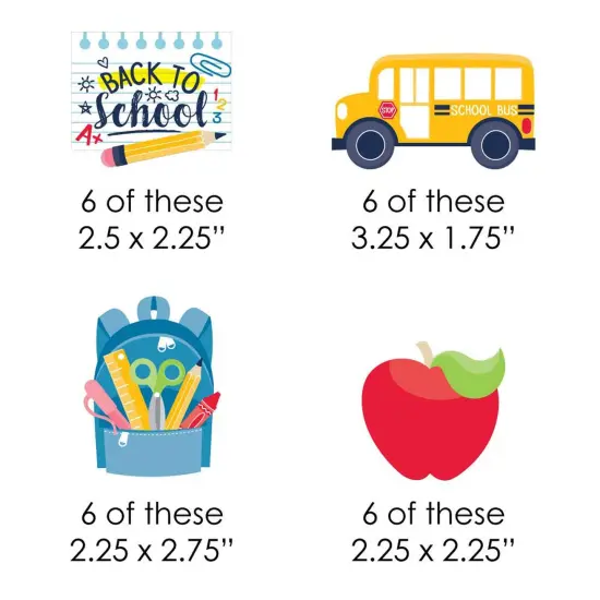 Big Dot of Happiness Back to School - Diy Shaped First Day of School Classroom Decoration Cut-Outs - 24 Count {4}