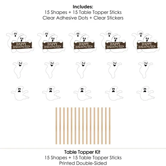 Big Dot of Happiness Spooky Ghost - Halloween Party Centerpiece Sticks - Table Toppers - Set of 15 {7}