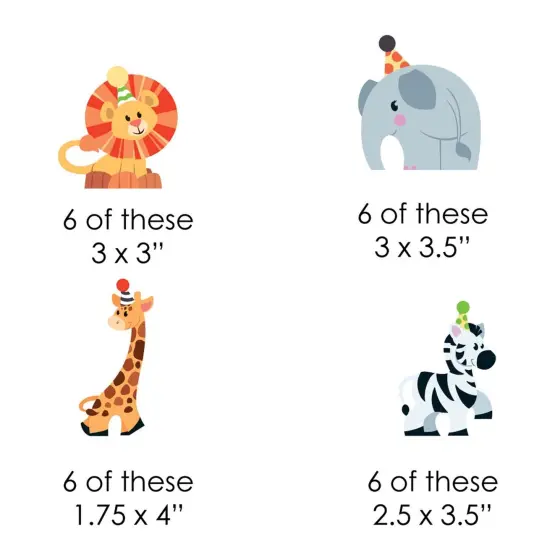 Big Dot of Happiness Jungle Party Animals - Paper Straw Decor - Safari Zoo Animal Birthday Party or Baby Shower Striped Decorative Straws - Set of 24 {3}