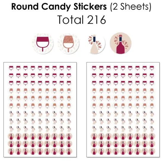 Big Dot of Happiness But First, Wine - Wine Tasting Party Candy Favor Sticker Kit - 304 Pieces {6}