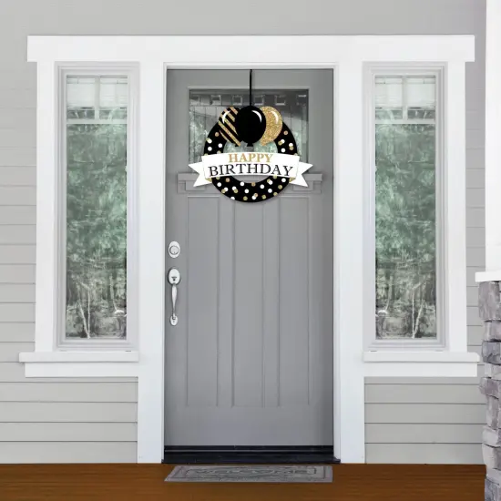 Big Dot of Happiness Adult Happy Birthday - Gold - Outdoor Birthday Party Decor - Front Door Wreath {3}