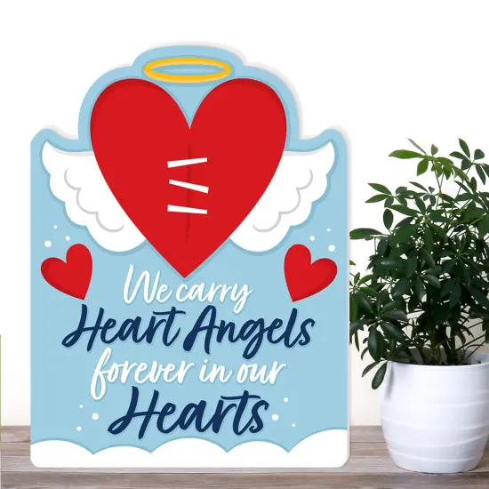 Big Dot of Happiness Heart Angel - Sympathy Giant Greeting Card - Big Shaped Jumborific Card {3}