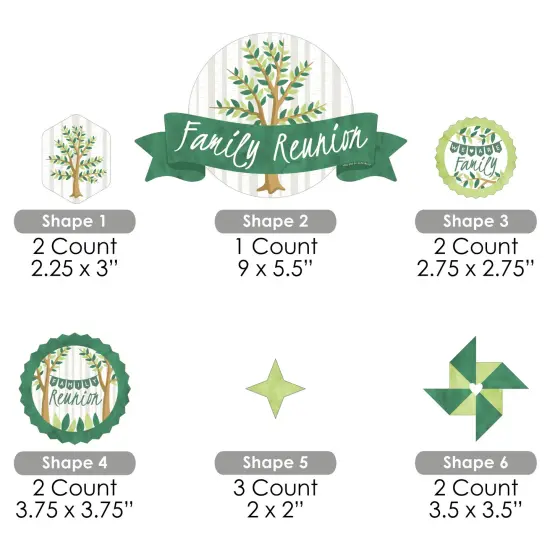 Big Dot of Happiness Family Tree Reunion - Family Gathering Party Cake Decorating Kit - Family Reunion Cake Topper Set - 11 Pieces {7}