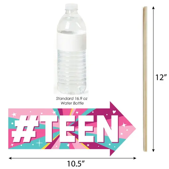 Big Dot of Happiness Funny Girl 13th Birthday - Official Teenager Birthday Party Photo Booth Props Kit - 10 Piece {4}