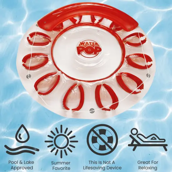 Pool Central Inflatable Red and Clear Water Pop Circular Swimming Pool Lounger, 72-Inch {6}