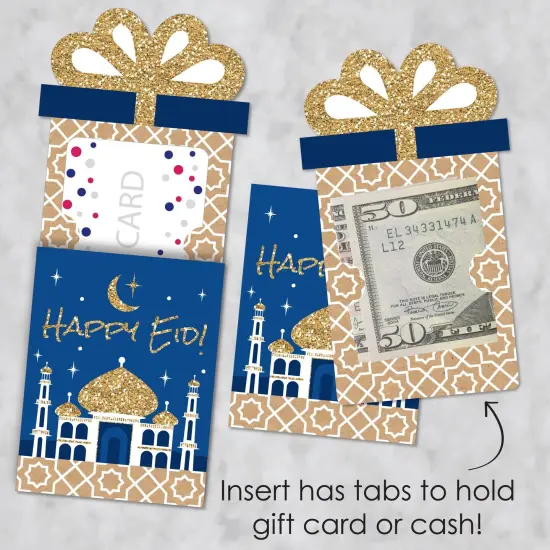 Big Dot of Happiness Eid Mubarak Money and Gift Card Sleeves - Ramadan Party - Happy Eid Nifty Gifty Card Holders - Set of 8 {4}