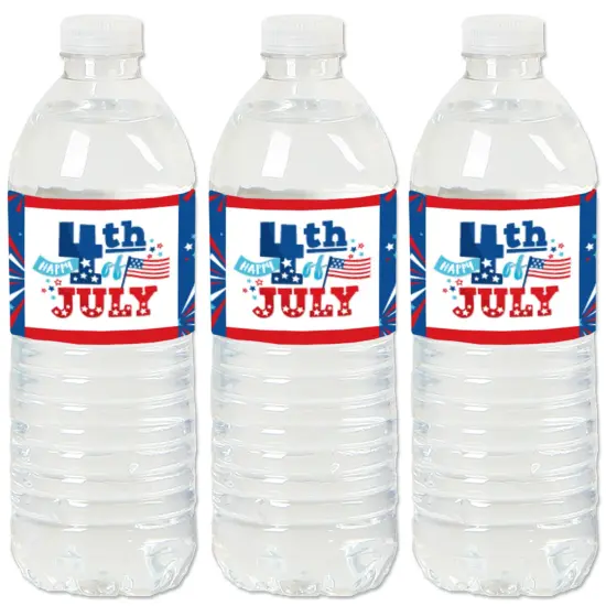 Big Dot of Happiness Firecracker 4th of July -Party Water Bottle Sticker Labels - Set of 20 {1}
