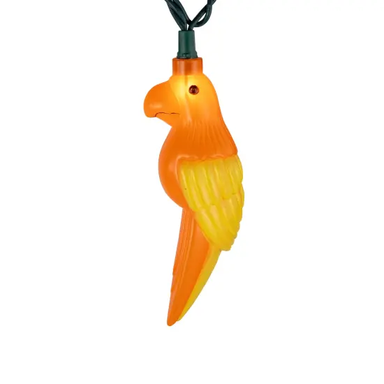 Northlight Parrot Patio Light Set - 6' Green Wire - 10ct Multi {7}