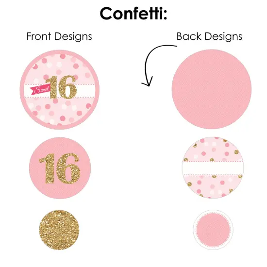 Big Dot of Happiness Sweet 16 - 16th Birthday Party Decor and Confetti - Terrific Table Centerpiece Kit - Set of 30 {7}