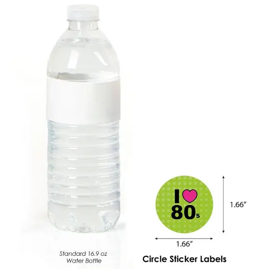 Big Dot of Happiness 80's Retro - Totally 1980s Party Circle Sticker Labels - 24 Count {4}