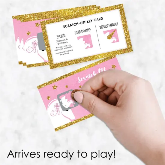 Big Dot of Happiness Rainbow Unicorn - Magical Unicorn Baby Shower or Birthday Party Game Scratch Off Cards - 22 Count {3}