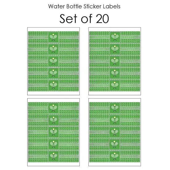 Big Dot of Happiness You Got Served - Tennis - Baby Shower or Tennis Ball Birthday Party Water Bottle Sticker Labels - Set of 20 {4}