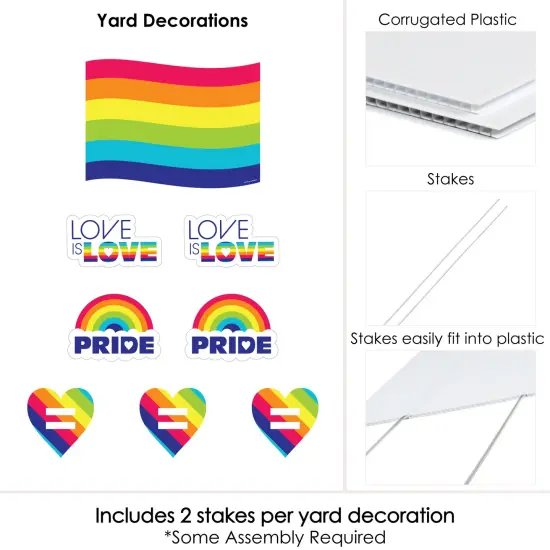 Big Dot of Happiness Love is Love - Pride - Yard Sign and Outdoor Lawn Decorations - Rainbow Party Yard Signs - Set of 8 {6}