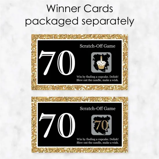 Big Dot of Happiness Adult 70th Birthday - Gold - Birthday Party Game Scratch Off Cards - 22 Count {4}
