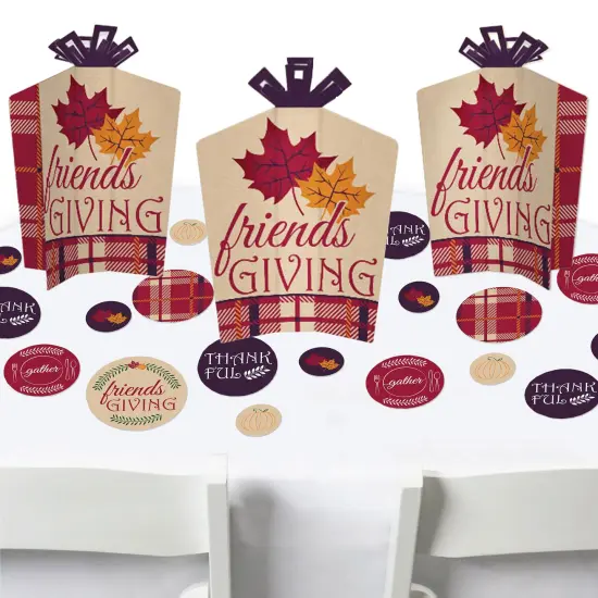 Big Dot of Happiness Friends Thanksgiving Feast - Friendsgiving Decor and Confetti - Terrific Table Centerpiece Kit - Set of 30 {1}